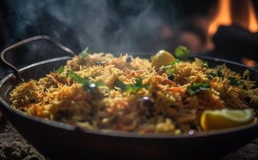 gourmet-paella-cooked-with-seafood-saffron-generated-by-ai