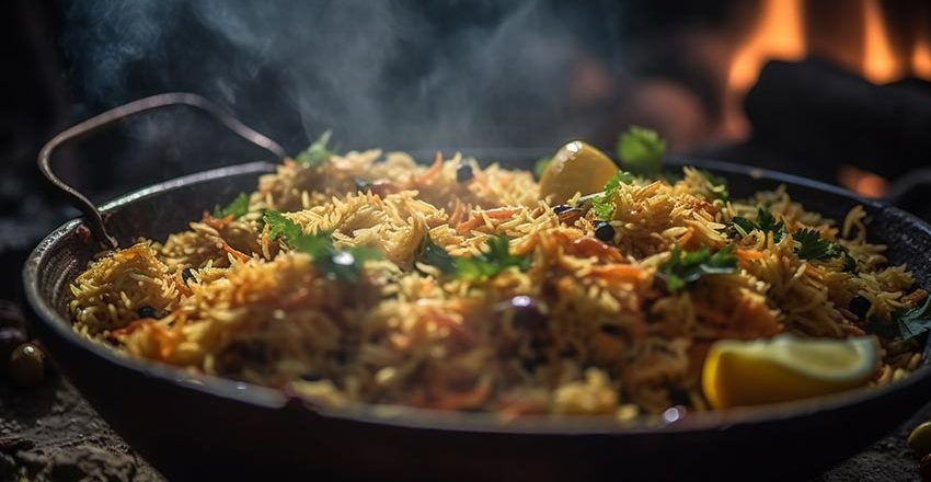 gourmet-paella-cooked-with-seafood-saffron-generated-by-ai